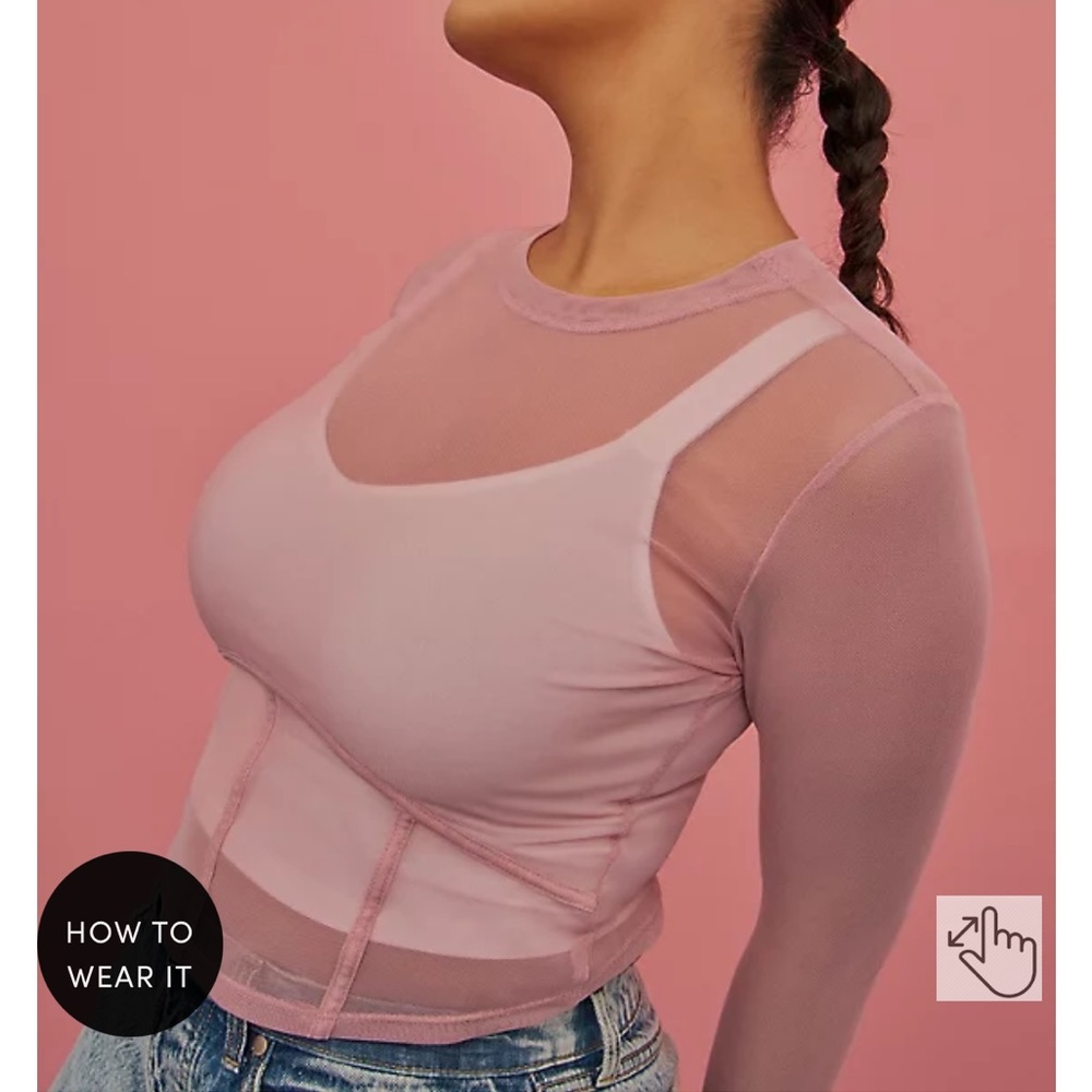 Torrid Size 2 Rose Mesh Festi Crop Top NWT
